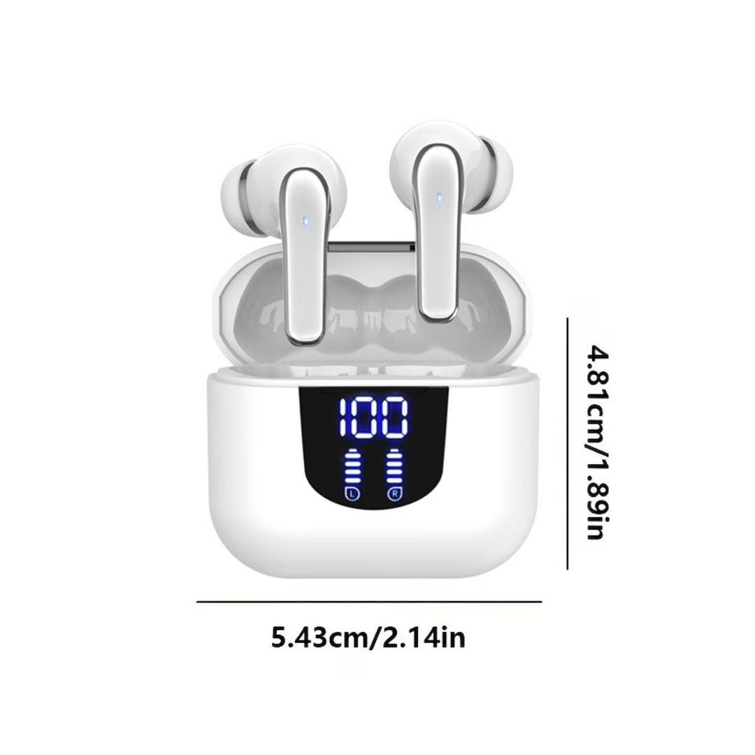 TWS Wireless Bluetooth 5.4 Earbuds - 13mm Dynamic Drivers, Hi-Fi Deep Bass & Type-C Fast Charging Earphones with Mic