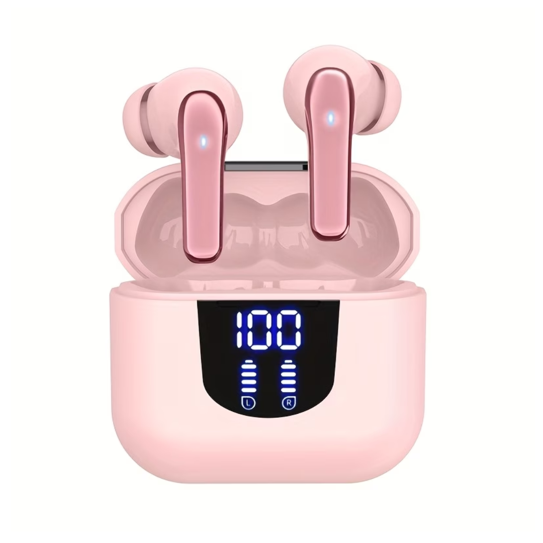 TWS Wireless Bluetooth 5.4 Earbuds - 13mm Dynamic Drivers, Hi-Fi Deep Bass & Type-C Fast Charging Earphones with Mic