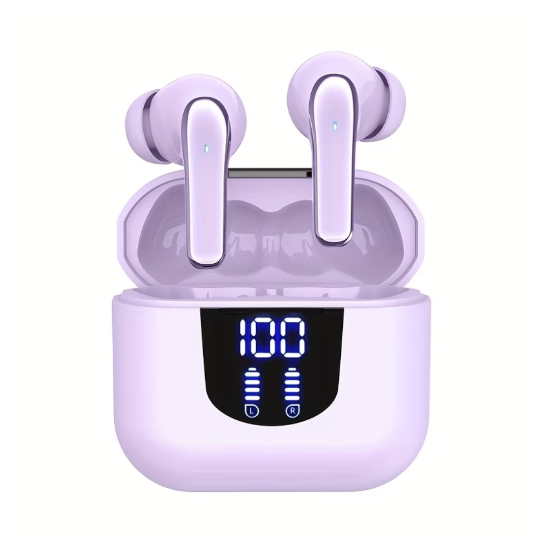 TWS Wireless Bluetooth 5.4 Earbuds - 13mm Dynamic Drivers, Hi-Fi Deep Bass & Type-C Fast Charging Earphones with Mic