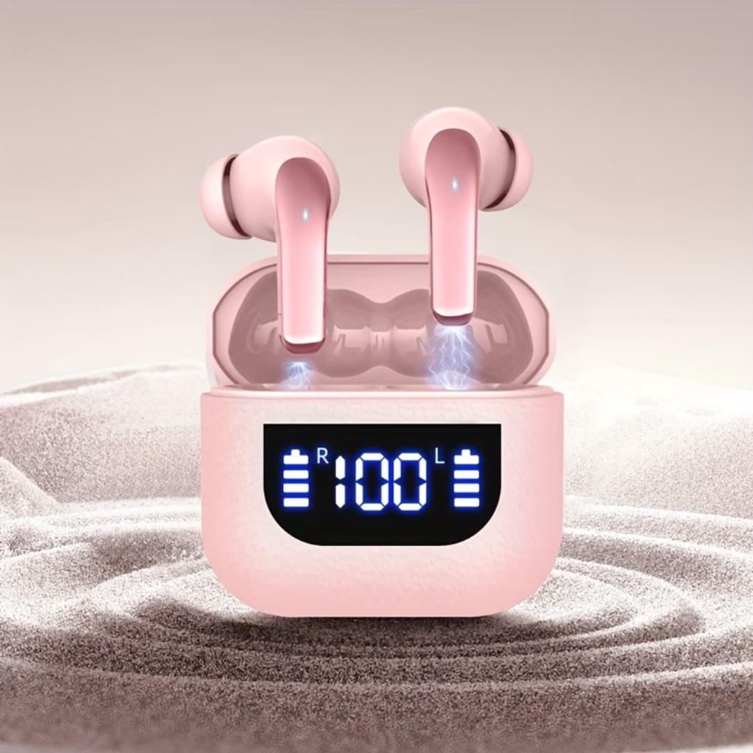 TWS Wireless Bluetooth 5.4 Earbuds - AAC Hi-Fi Stereo Sound, Deep Bass & HD Call Noise Reduction for iPhone & Android