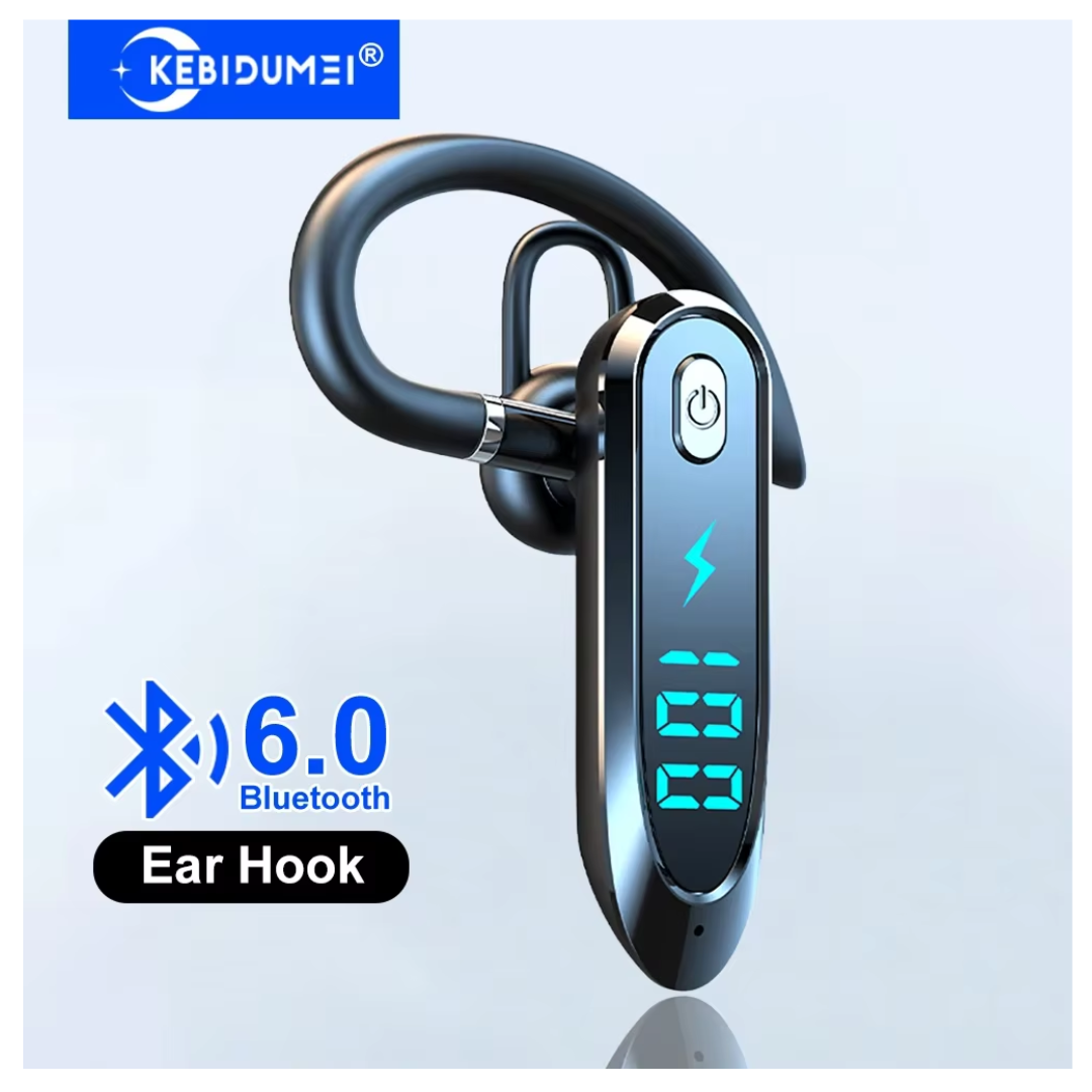 Wireless Bluetooth 5.4 Hands-Free Earpiece - 270° Rotating Ear Hook Headset with LED Display, Hi-Fi Stereo & Noise Reduction