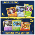 50 Authentic English Pokémon TCG Card Lot with 100 Card Sleeves - 3 Holos, 3 Rares & Pack-Fresh Current Set Cards