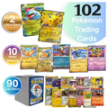 102 Pokémon TCG English Card Lot - 2 Guaranteed Ultra/Double Rare EX Cards, 10 Holo/Reverse Holos & 90 Commons/Uncommons