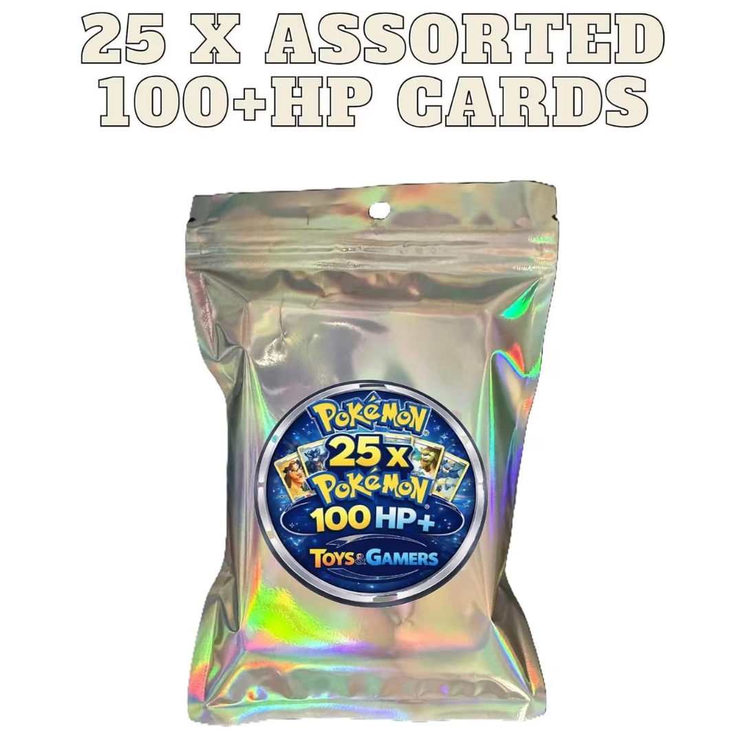 2026 Pokémon TCG 25-Card High HP Lot - 100+ HP Guaranteed Cards in Protective Iridescent Bag