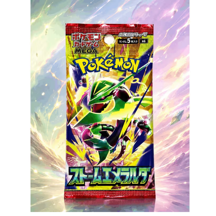 Authentic Japanese Pokémon TCG: Emerald Break (XY6) Booster Pack - 5 Cards (Factory Sealed) | Mega Rayquaza ex Series