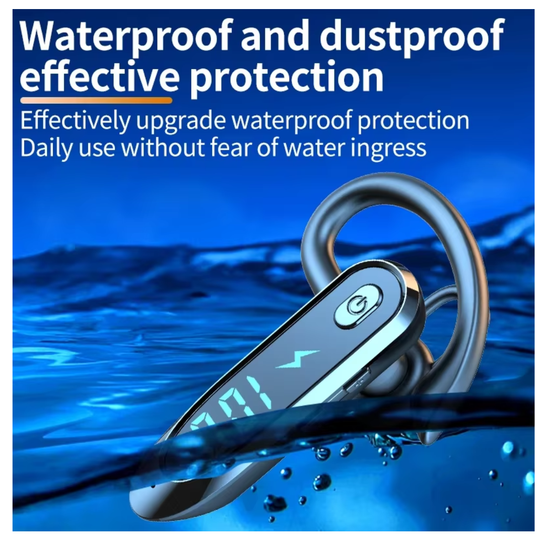 Wireless Bluetooth 5.4 Hands-Free Earpiece - 270° Rotating Ear Hook Headset with LED Display, Hi-Fi Stereo & Noise Reduction