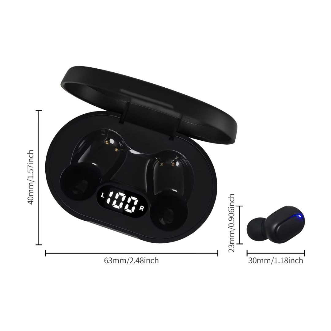 TWS Wireless Bluetooth 5.4 Earbuds - LED Digital Power Display, Touch Control & Low-Latency Gaming Headphones for iOS & Android