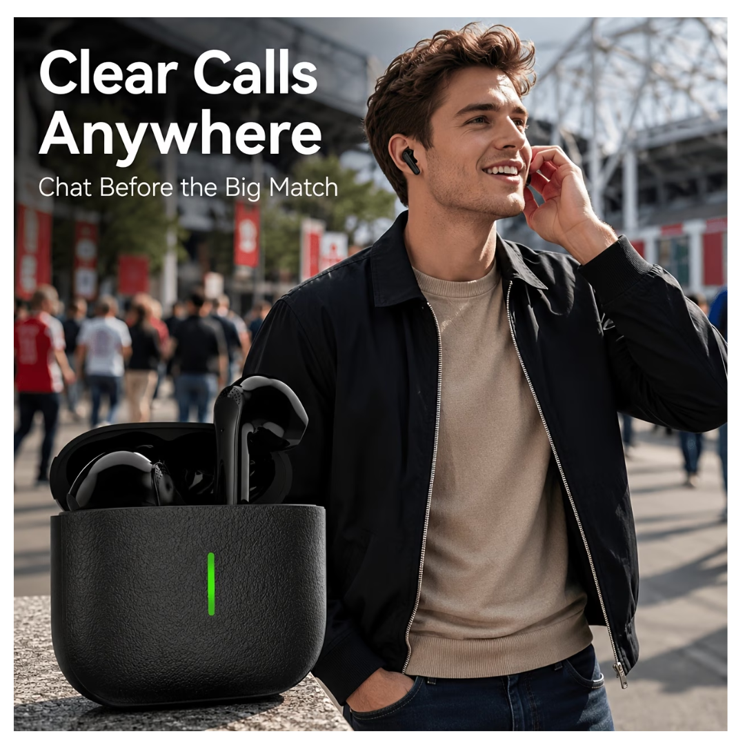 TWS Wireless Bluetooth 5.4 Earbuds - Active Noise Cancellation (ANC), Hi-Fi Deep Bass & 40-Hour Extended Battery Life Headset