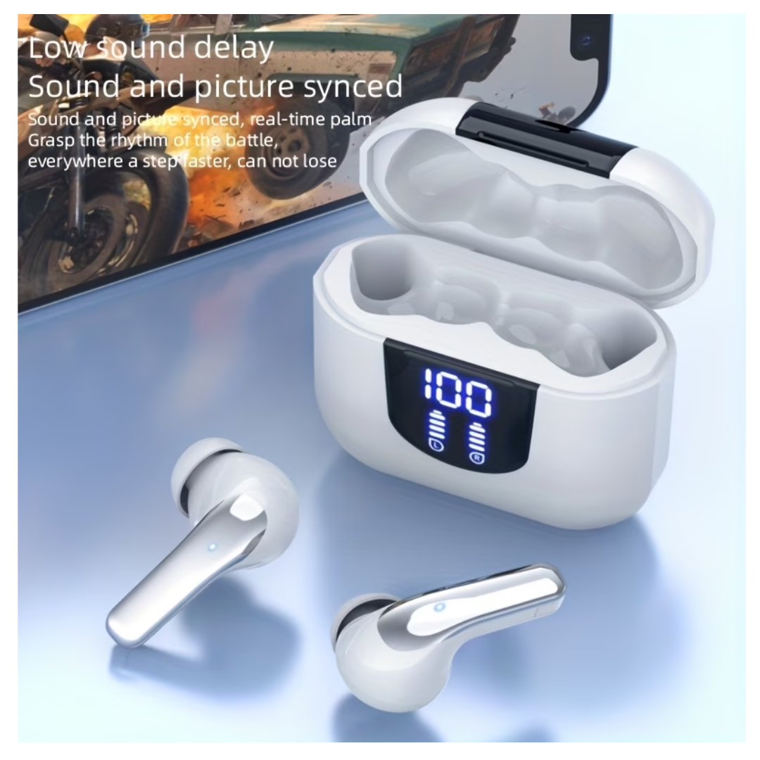TWS Wireless Bluetooth 5.4 Earbuds - 13mm Dynamic Drivers, Hi-Fi Deep Bass & Type-C Fast Charging Earphones with Mic