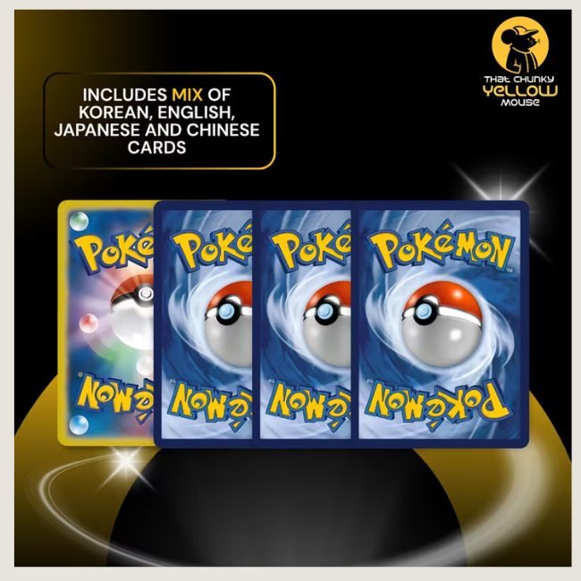 20 Authentic Multilingual Pokémon TCG Card Lot - Assorted English, Japanese & Korean Cards (Includes High-Rarity Foil & Hit Cards)