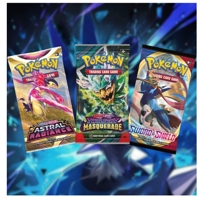 Pokémon TCG Booster Pack Gift Bundle - 3 Assorted Sealed Booster Packs - Titan Authenticated