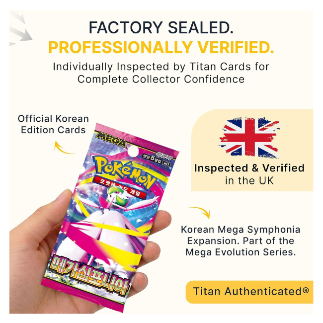 Pokémon TCG Mega Symphonia M1S Korean Booster Pack Bundle - 5 Sealed Packs - Mega Evolution Series