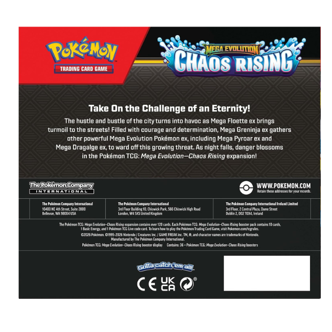 Pokémon TCG Mega Evolution Chaos Rising Booster Pack - 10 Trading Cards