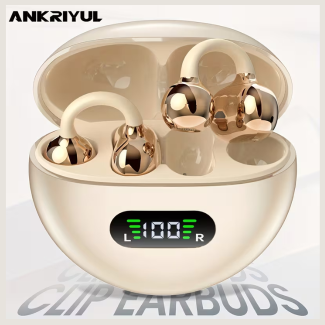 Fashion OWS Open-Ear Wireless Bluetooth 5.4 Earbuds - Pain-Free Sports Headset with HD Call Noise Reduction & Charging Case