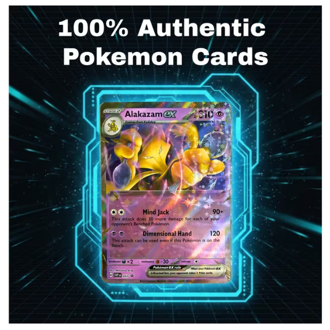 51 Authentic English Pokémon TCG Card Lot - 1 Guaranteed Ultra Rare EX, 5 Holo/Reverse Holos & 45 Commons/Uncommons