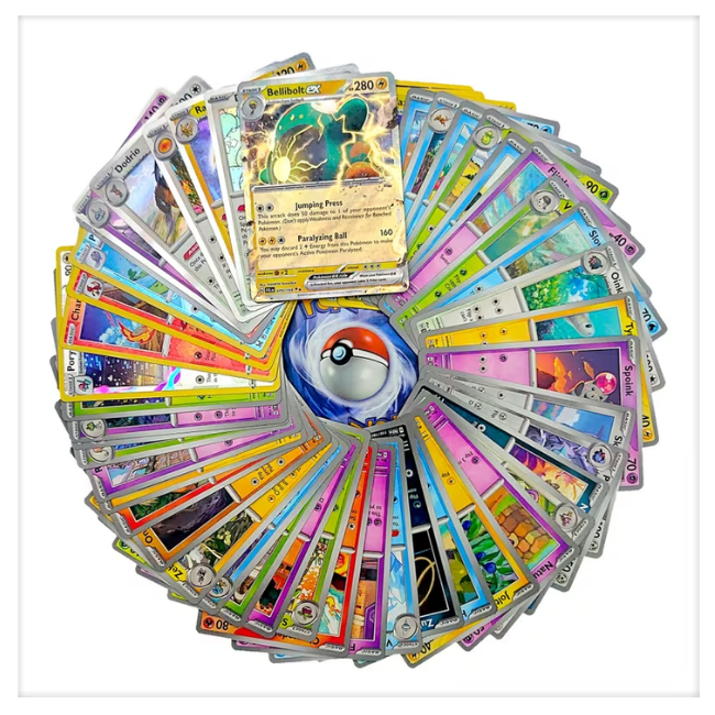 50 Authentic English Pokémon TCG Card Lot - 1 Guaranteed Ultra Rare (V or EX) & 5 Holo/Reverse Rare Cards