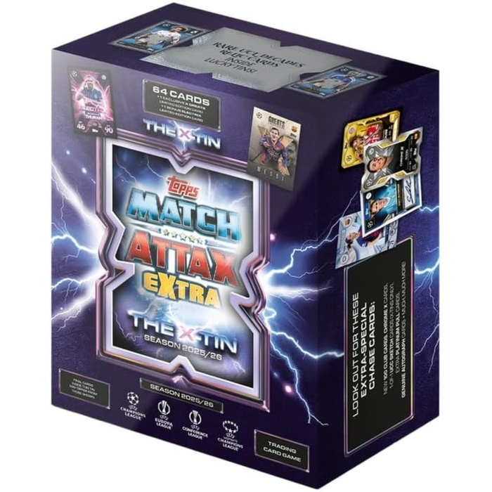 Topps UCC Match Attax Extra 2026 X-Tin - 64 UEFA Trading Cards with Exclusive Limited Edition Cards