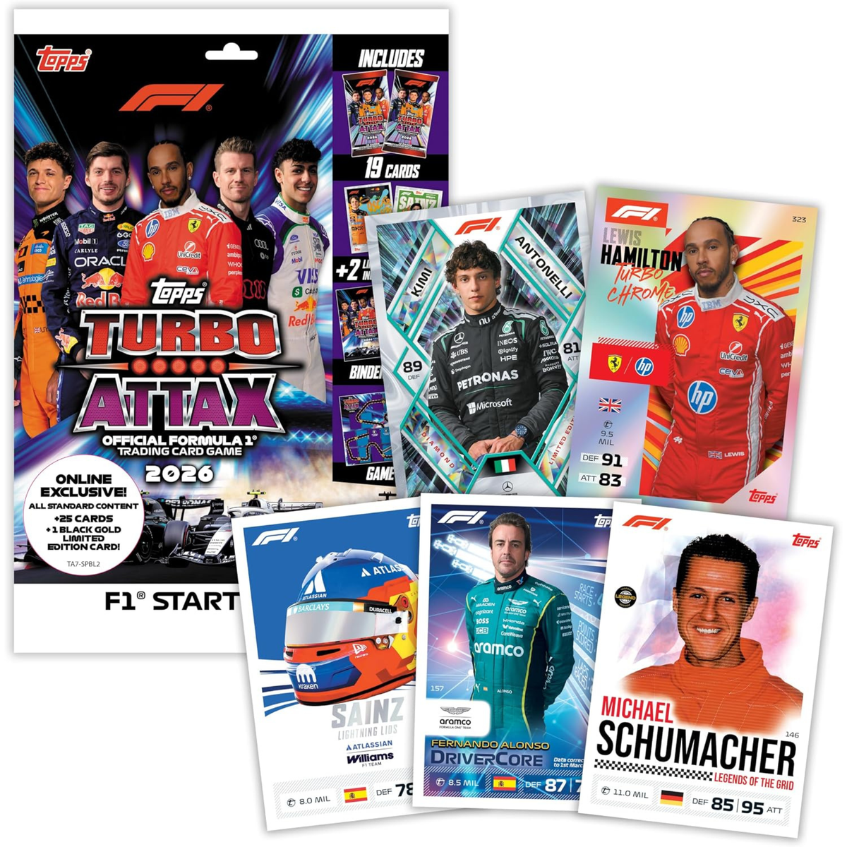 Topps Formula 1 2026 Turbo Attax Starter Pack - Online Exclusive - 46 Trading Cards