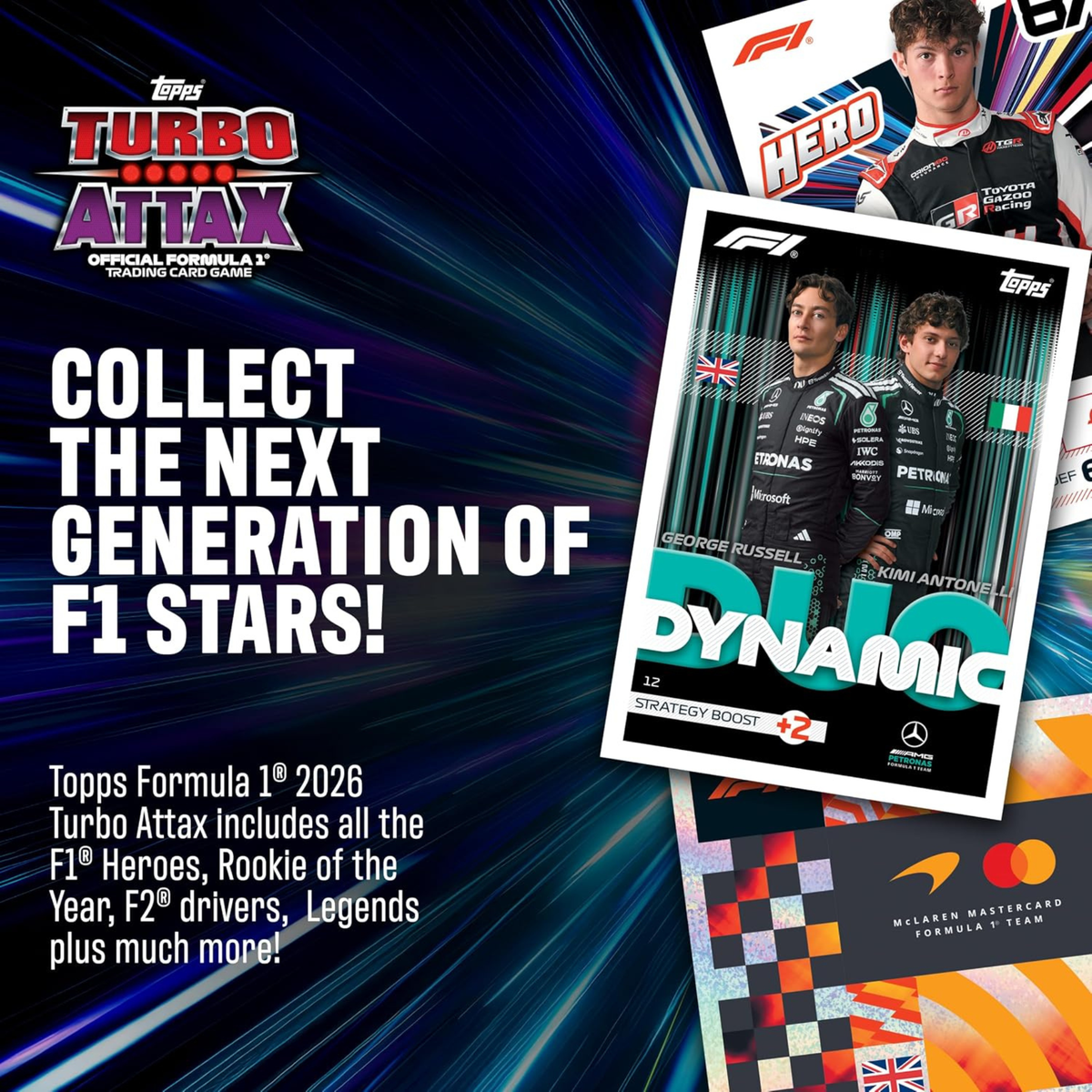 Topps Formula 1 2026 Turbo Attax Starter Pack - Online Exclusive - 46 Trading Cards