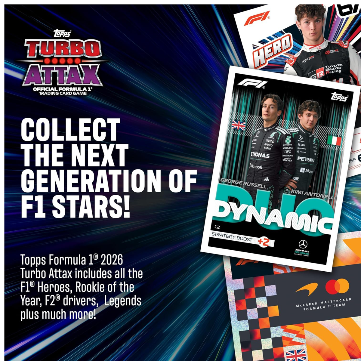 Topps Formula 1 2026 Turbo Attax Super Tin - Greats of the Grid - 72 Trading Cards