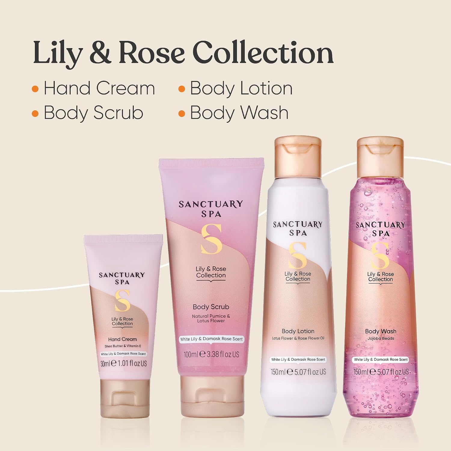 Sanctuary Spa Lily & Rose Collection Gift Set, Vegan, Gift For Women, Gift For Her, Womens Gift Sets