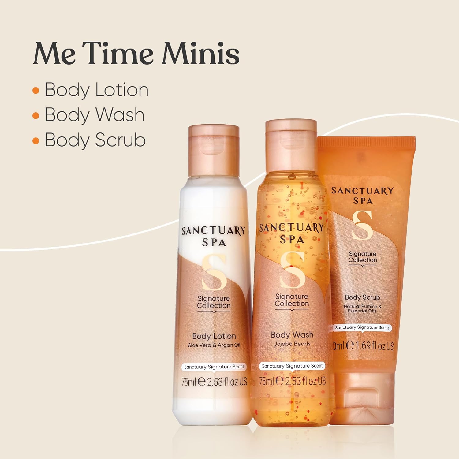 Sanctuary Spa Me Time Minis 200 ml, Vegan Beauty gift, gifts For Women, gift For Her, Birthday gift