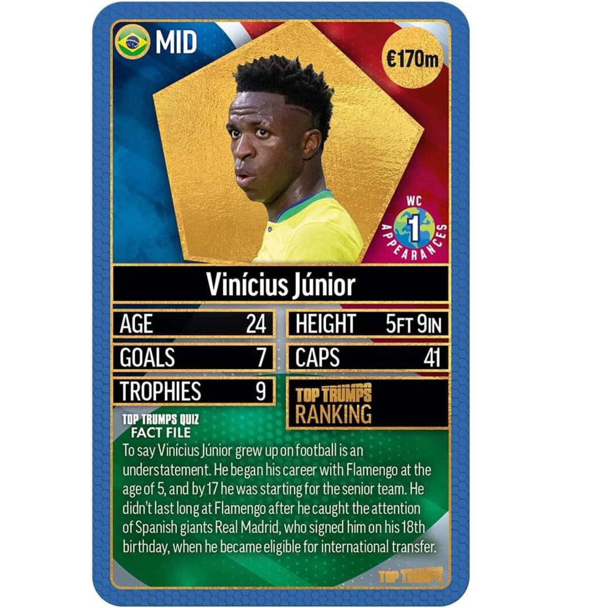 Top Trumps World Football Stars Top 200 Card Game - Chrome Blue Pack - Collectible Football Cards