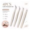 Anti-Static Eyelash Extension Tweezers - Professional High-Precision Stainless Steel Volume Tweezers - Non-Slip Makeup Tool