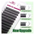 FADVAN 3D/4D/5D W Shaped Eyelashes Extensions - Double Tips Soft Light Volume Fanning Lashes - 0.07 C D Curl 8-15mm