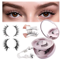 2 Pairs Magnetic Eyelashes Kit - Natural Look Fluffy Reusable Magnetic Lashes - With Applicator Tool - No Glue Needed