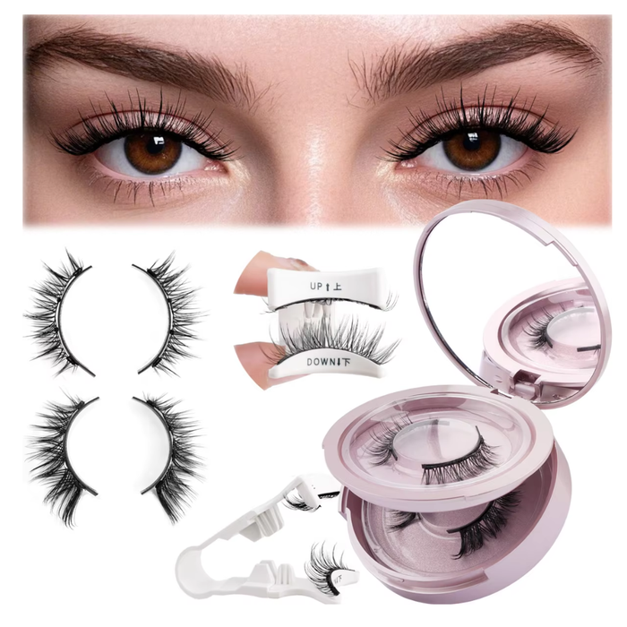 2 Pairs Magnetic Eyelashes Kit - Natural Look Fluffy Reusable Magnetic Lashes - With Applicator Tool - No Glue Needed