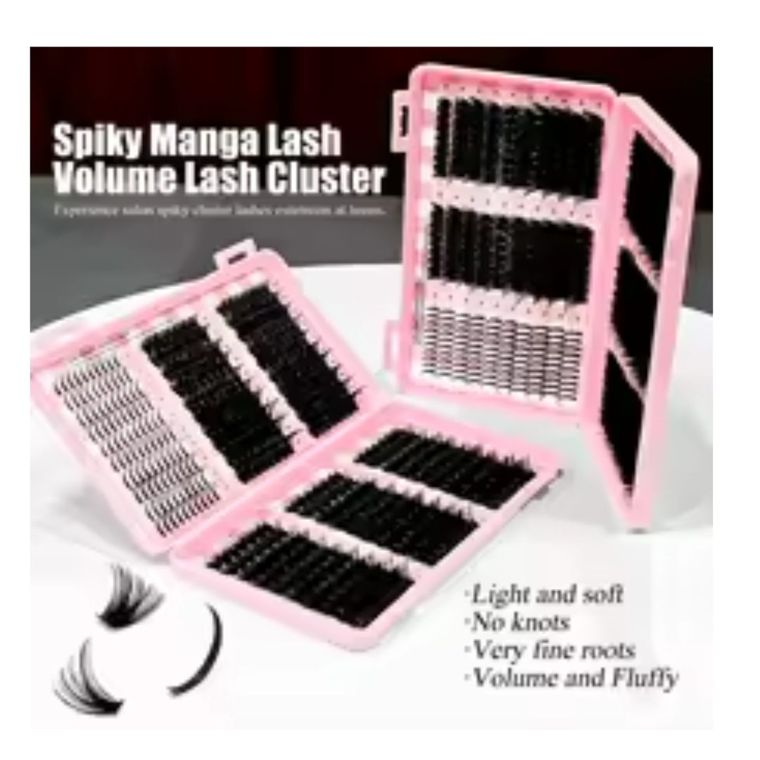 LAKANAKU Manga DIY Lashes Book Tray - Wispy Individual Lash Clusters Set - Bottom & Volume Extensions - Wholesale
