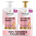 Pantene Hair Thickening Shampoo & Conditioner Set - Biotin & Rose Water Volume Value Pack (2 x 1000ml Pump Bottles)