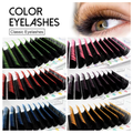 ABONNIE Mix Color Ombre Eyelashes - Black Gradient Red Blue Purple Faux Mink Lash Extensions - 0.07 C D Curl 10-15mm