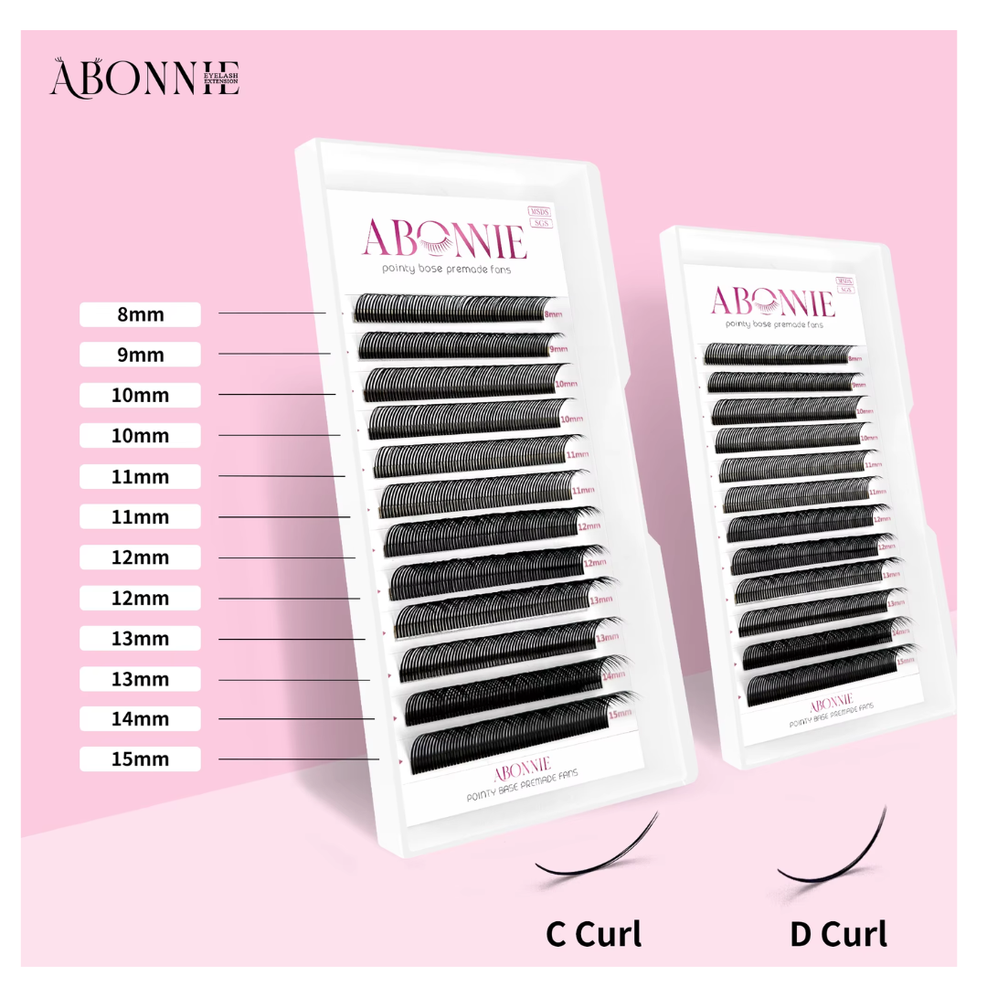 ABONNIE Black Brown 5D Flower Spikes Fairy Lashes - Easy Fans Volume Eyelash Extensions - 0.05 C D Curl 9-15mm