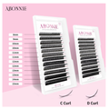 ABONNIE Black Brown 5D Flower Spikes Fairy Lashes - Easy Fans Volume Eyelash Extensions - 0.05 C D Curl 9-15mm