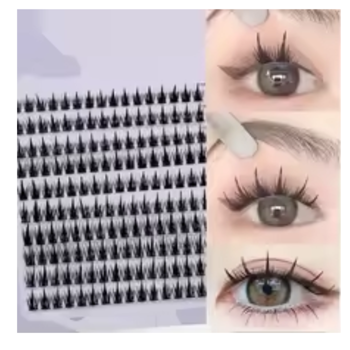 160 Rows Cluster Lashes - Faux Mink Natural Eyelash Extensions - 3D Russian Volume Individual Lash Clusters - 1cm-1.5cm