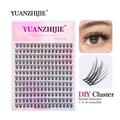 YUANZHIJIE 120 PCS DIY Cluster Lashes Kit - 8-16mm D Curl - Segmented Individual Eyelash Extensions