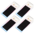 Lashrujade Matte Black Soft Faux Mink Eyelash Extensions - Premium Korea PBT Classic & Russian Volume Lashes - 0.03-0.20 C CC D Curl 8-18mm