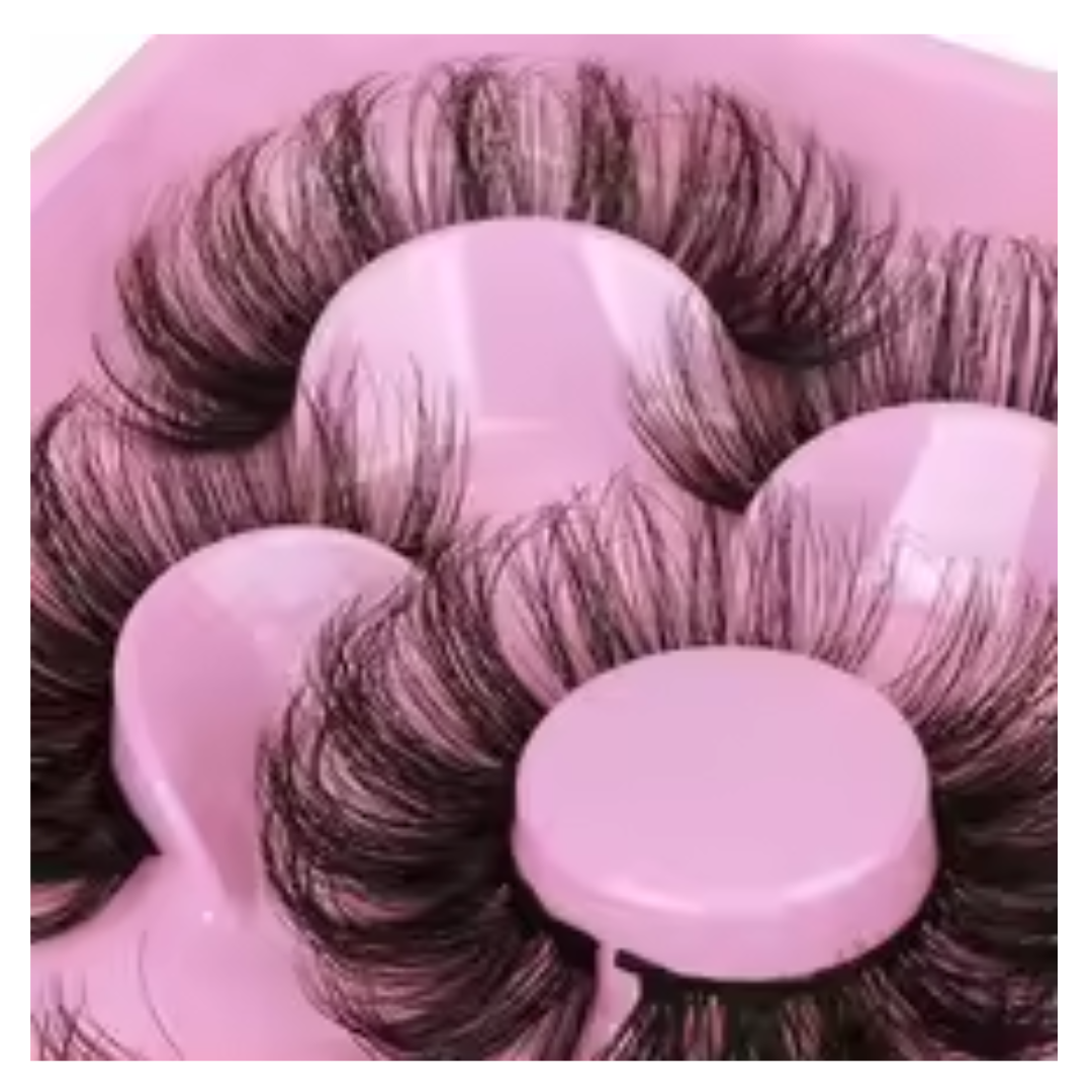 5 Pairs Russian Strip Lashes - Fluffy Faux Mink 3D Russian Volume - Soft Natural Individual Look Fake Eyelashes