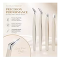 Anti-Static Eyelash Extension Tweezers - Professional High-Precision Stainless Steel Volume Tweezers - Non-Slip Makeup Tool