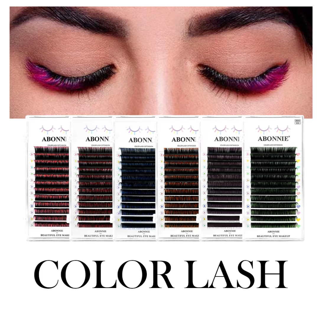 ABONNIE Mix Color Ombre Eyelashes - Black Gradient Red Blue Purple Faux Mink Lash Extensions - 0.07 C D Curl 10-15mm