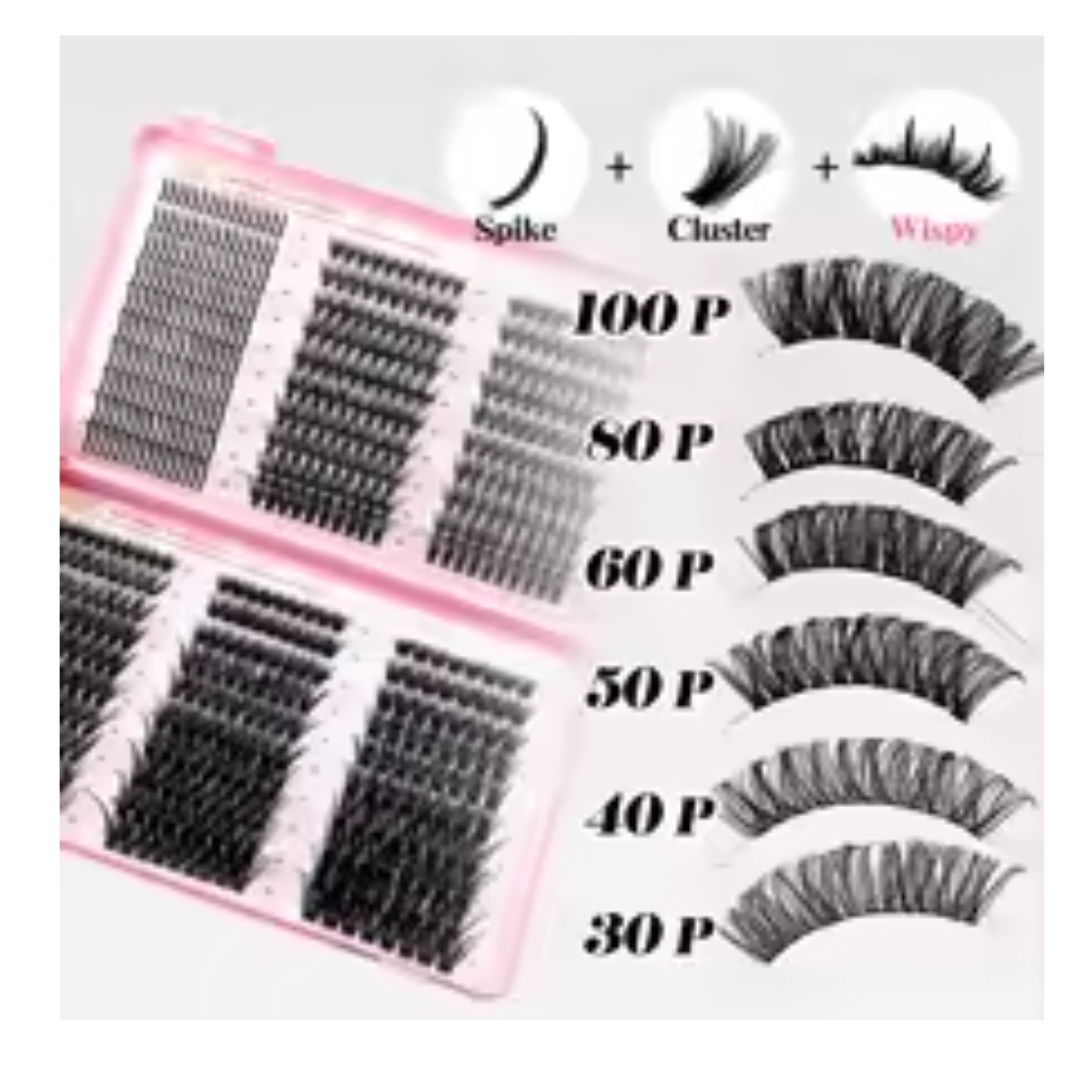 LAKANAKU Manga DIY Lashes Book Tray - Wispy Individual Lash Clusters Set - Bottom & Volume Extensions - Wholesale