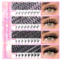 DIY Lash Extension Kit - 9-16mm Individual Cluster Lashes - Wispy Natural Manga Style - With Bond and Seal