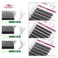 FADVAN 3D/4D/5D W Shaped Eyelashes Extensions - Double Tips Soft Light Volume Fanning Lashes - 0.07 C D Curl 8-15mm