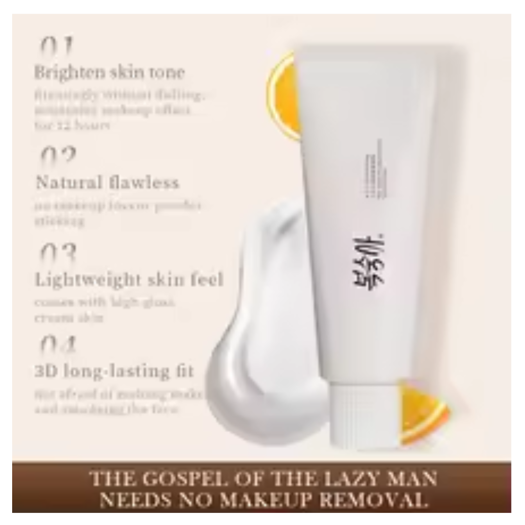 Korean Rice Extract Cream SPF50+ - Hydrating Tone-Up Concealer & Brightening Sunscreen - Lightweight Skin Corrector