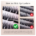 Befer Self-Adhesive Lash Clusters - Pre-Glued No Glue Needed Manga Eyelashes - 120 Pcs Fluffy Clusters - D Curl 10-16mm