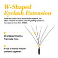MASSCAKU W Shaped Eyelash Extensions - 3D to 10D Premade Volume Fans - Natural Soft Lightweight Individual W Style - 0.07 C/D Curl 8-15mm