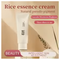 Korean Rice Extract SPF50+ Sunscreen Cream - Hydrating Moisturizer & Light-Feeling Concealer - Brightening Skin Tone Corrector