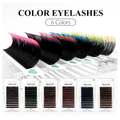 ABONNIE Mix Color Ombre Eyelashes - Black Gradient Red Blue Purple Faux Mink Lash Extensions - 0.07 C D Curl 10-15mm